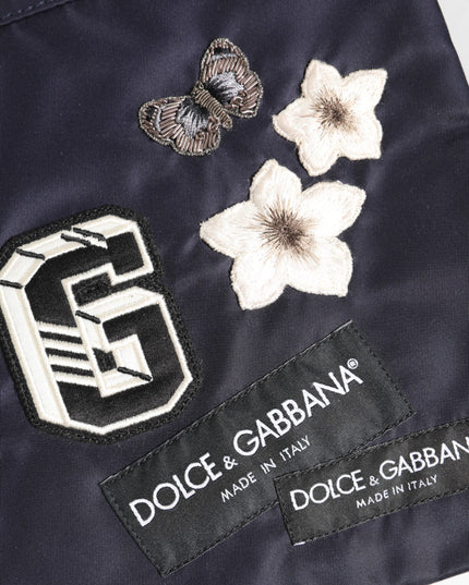 Dolce & Gabbana Blue DG Logo Patch Embellished Pouch Clutch Men Borse Bag