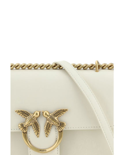 PINKO Beige Calf Leather Bos Taurus Shoulder Bag