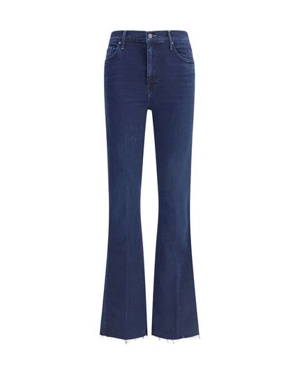 Mother Denim Blue Cotton Cropped Jeans