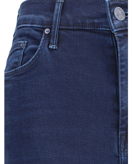 Mother Denim Blue Cotton Cropped Jeans