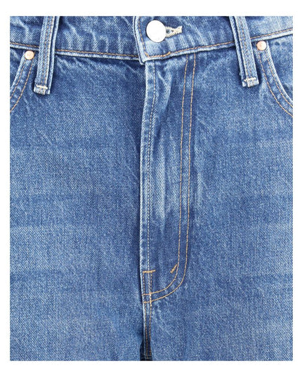 Mother Denim Blue Cotton Cropped Jeans