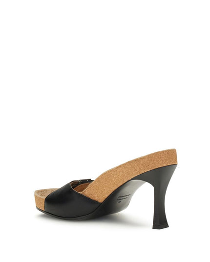 Balenciaga Black Calf Leather Bos Taurus Stiletto Heel Sandals