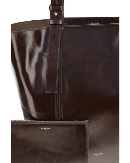 Golden Goose Brown Calf Leather Bos Taurus Shoulder Bag