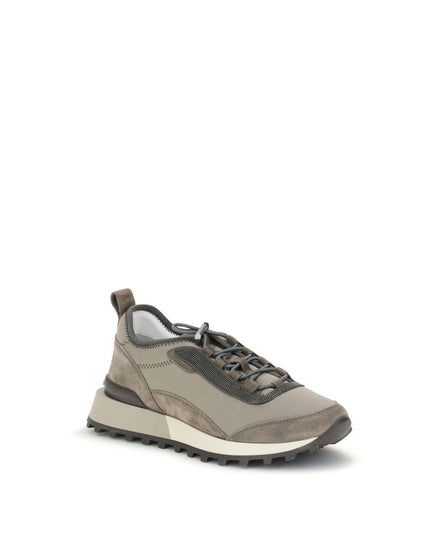 Brunello Cucinelli Brown Leather Athletic Sneakers