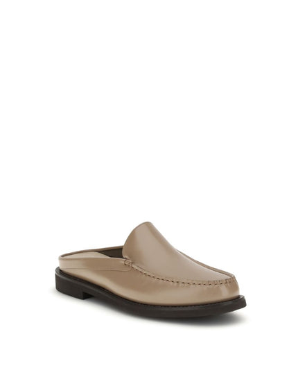 Brunello Cucinelli Beige Calf Leather Bos Taurus Mules