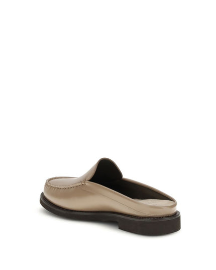 Brunello Cucinelli Beige Calf Leather Bos Taurus Mules