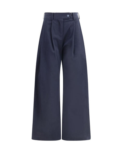 Ella Blue Cotton Casual Pants