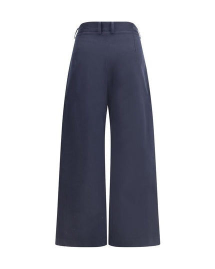 Ella Blue Cotton Casual Pants