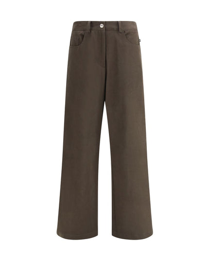 Ella Brown Cotton Casual Pants