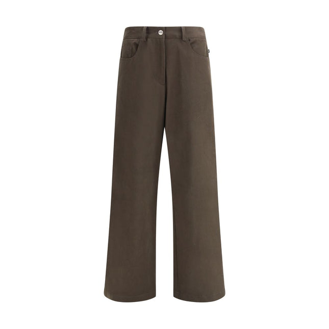 Ella Brown Cotton Casual Pants
