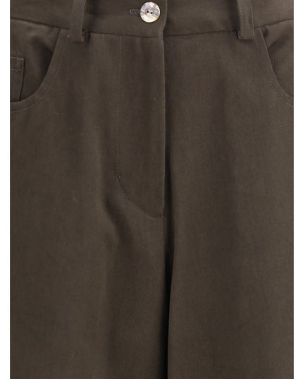 Ella Brown Cotton Casual Pants