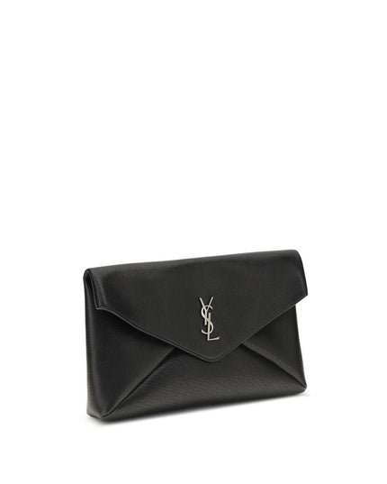 Saint Laurent Black Calf Leather Bos Taurus Clutch Bag