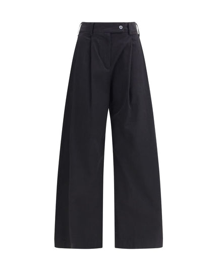 Ella Black Cotton Casual Pants