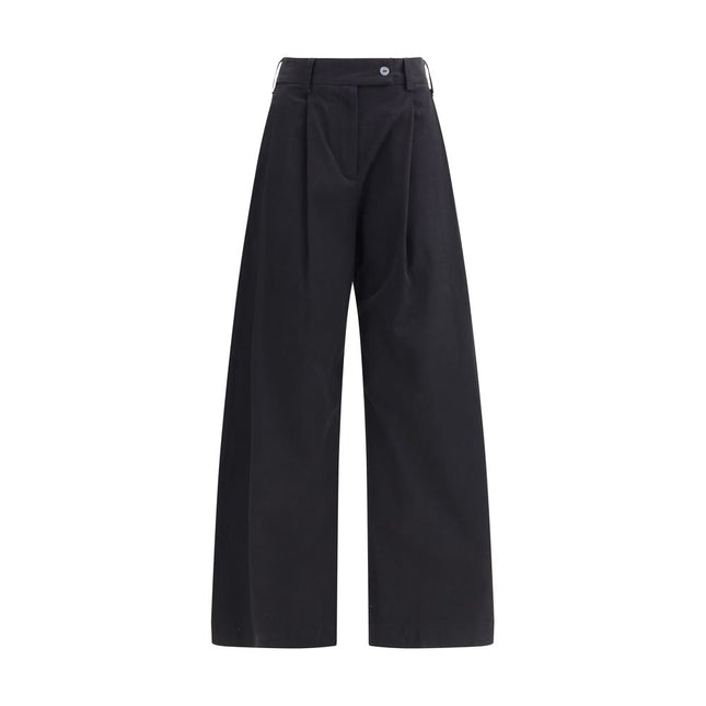 Ella Black Cotton Casual Pants