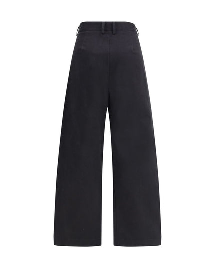 Ella Black Cotton Casual Pants