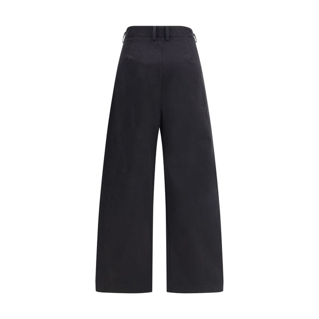 Ella Black Cotton Casual Pants