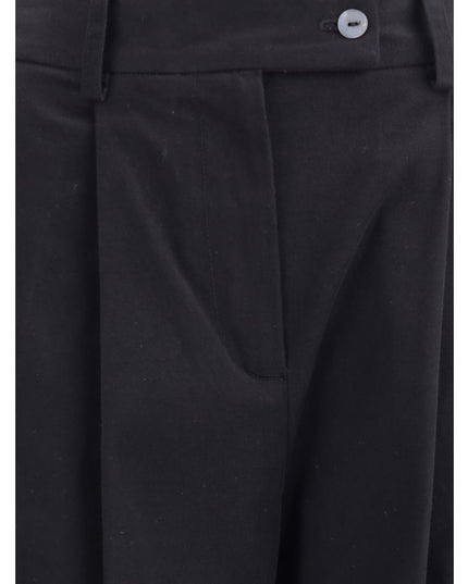 Ella Black Cotton Casual Pants