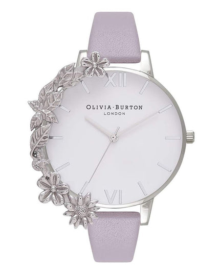Olivia Burton Purple Artificial Leather Dress Watch