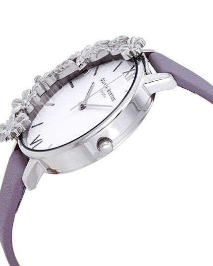 Olivia Burton Purple Artificial Leather Dress Watch