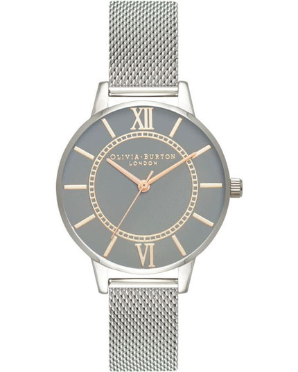 Olivia Burton Silver Stainless Steel Dress Watch
