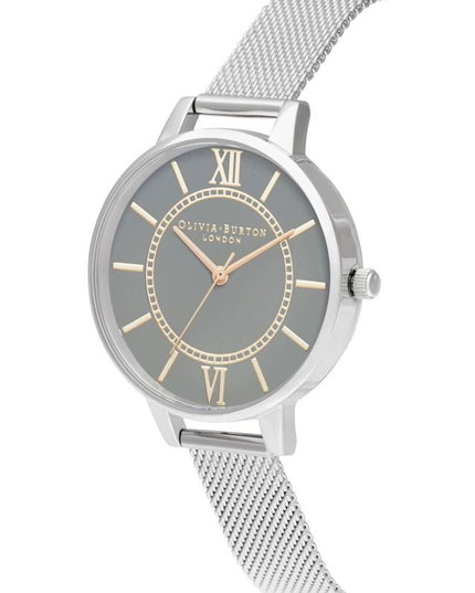 Olivia Burton Silver Stainless Steel Dress Watch