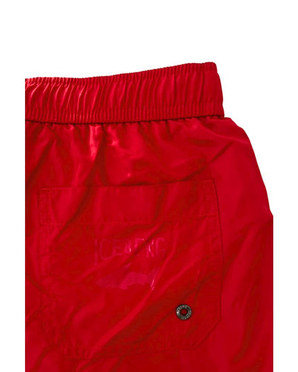 Iceberg Red Polyester Men Swim Short