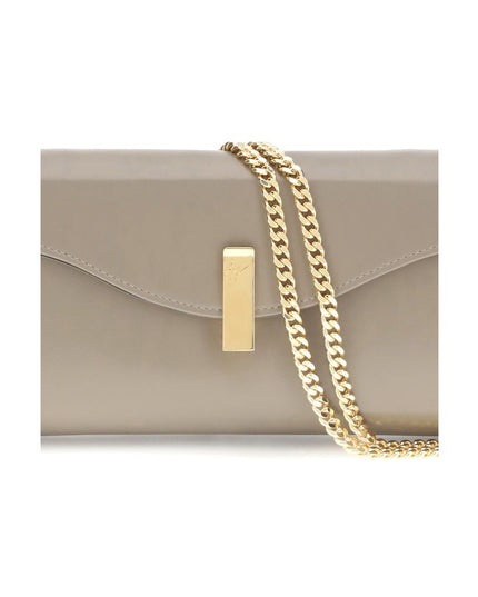 Giuseppe Zanotti Beige Leather Clutch Bag