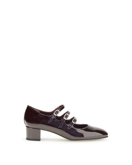 Carel Paris Brown Leather Mid Heel Pumps