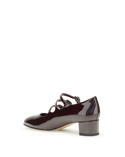 Carel Paris Brown Leather Mid Heel Pumps