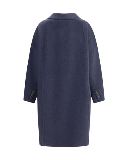 Brunello Cucinelli Blue Cashmere Coat