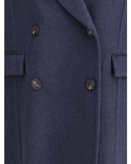 Brunello Cucinelli Blue Cashmere Coat