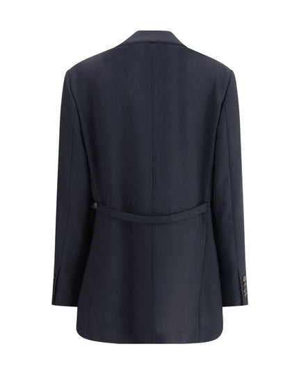 Brunello Cucinelli Blue Fleece Wool Blazer