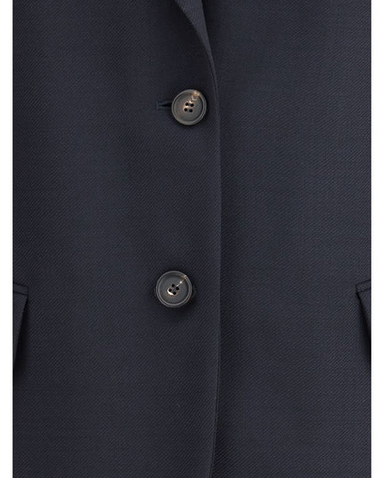 Brunello Cucinelli Blue Fleece Wool Blazer