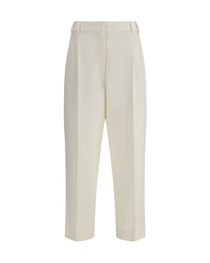 Brunello Cucinelli White Cotton Chino Pants