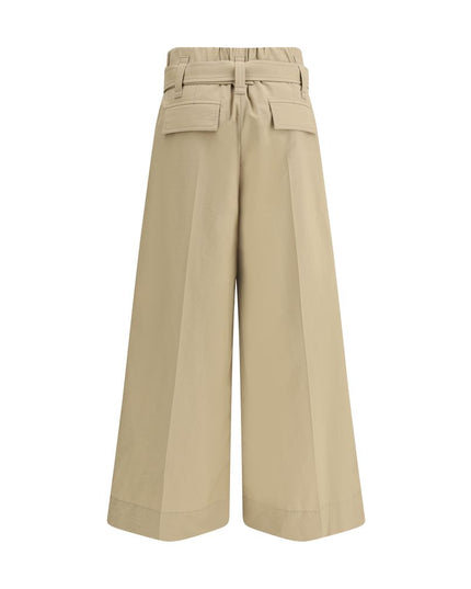 Brunello Cucinelli Beige Cotton Cropped Pants