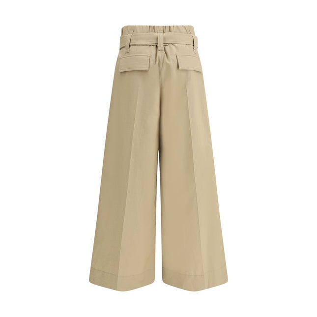 Brunello Cucinelli Beige Cotton Cropped Pants