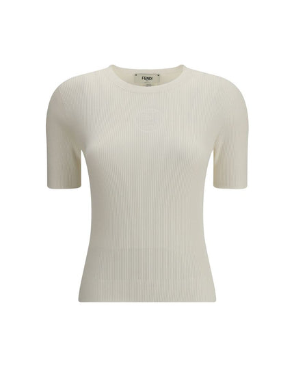 Fendi White Silk T-Shirt