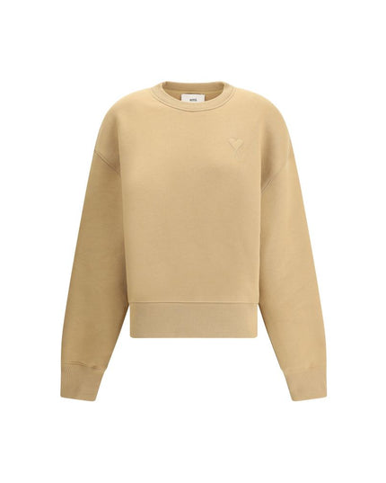 Ami Paris Beige Cotton Sweatshirt