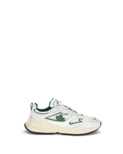 Dsquared² White Calf Leather Bos Taurus Athletic Sneakers