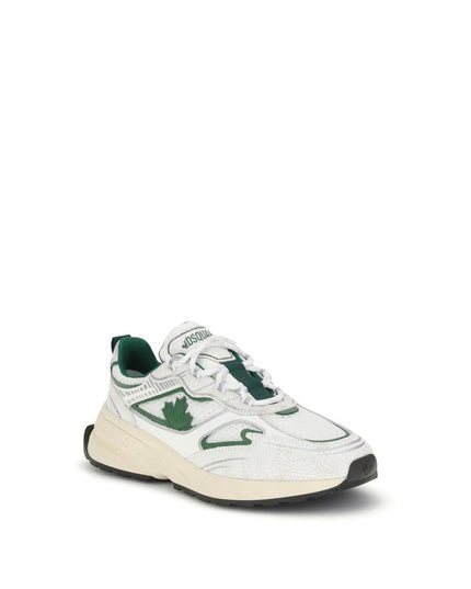 Dsquared² White Calf Leather Bos Taurus Athletic Sneakers