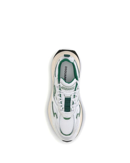 Dsquared² White Calf Leather Bos Taurus Athletic Sneakers