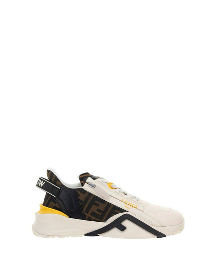 Fendi White Calf Leather Bos Taurus Athletic Sneakers