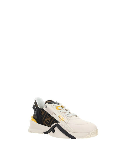 Fendi White Calf Leather Bos Taurus Athletic Sneakers