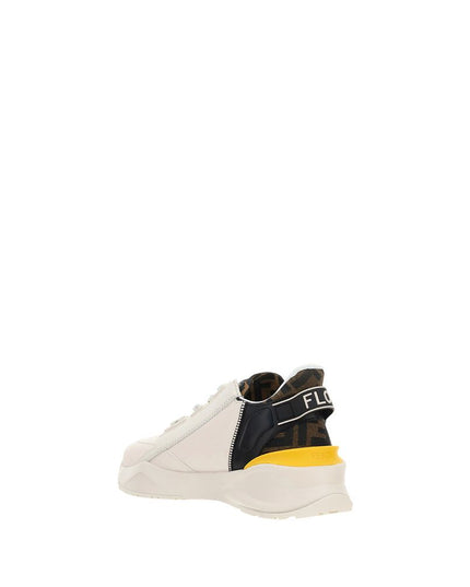 Fendi White Calf Leather Bos Taurus Athletic Sneakers