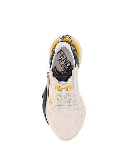 Fendi White Calf Leather Bos Taurus Athletic Sneakers