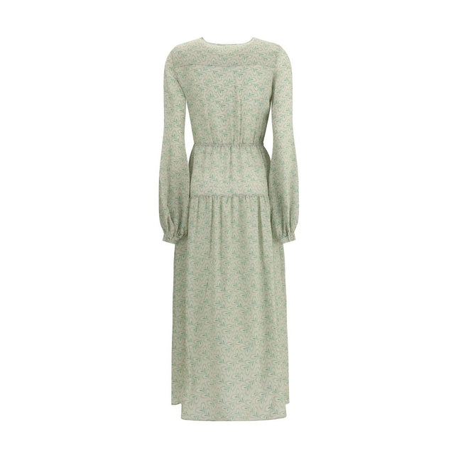 Kristina Ti Green Silk Long Dress