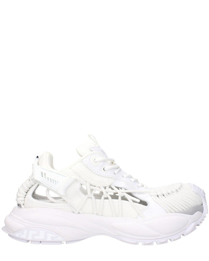 Versace White Leather Athletic Sneakers