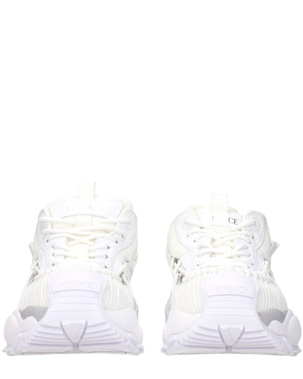Versace White Leather Athletic Sneakers