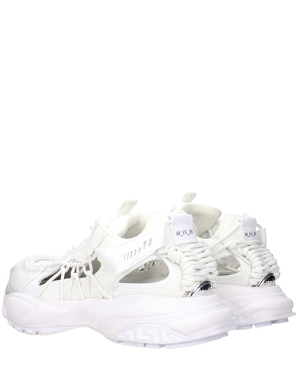 Versace White Leather Athletic Sneakers