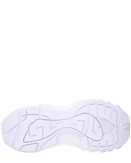 Versace White Leather Athletic Sneakers